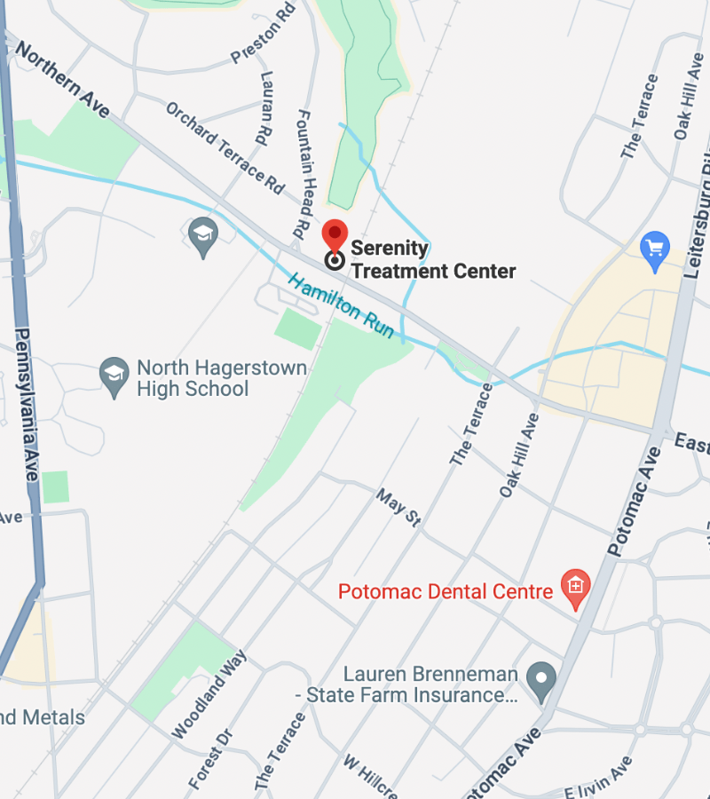 map of serenity treatment center intensive outpatient treatment centers in hagerstown
