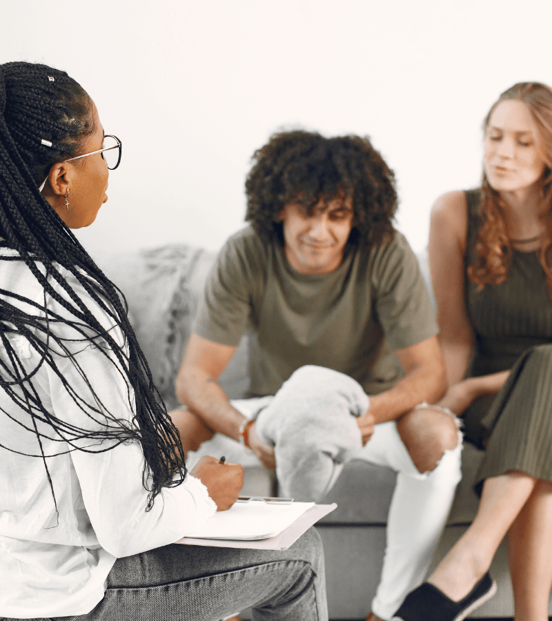couple receiving family addiction counseling