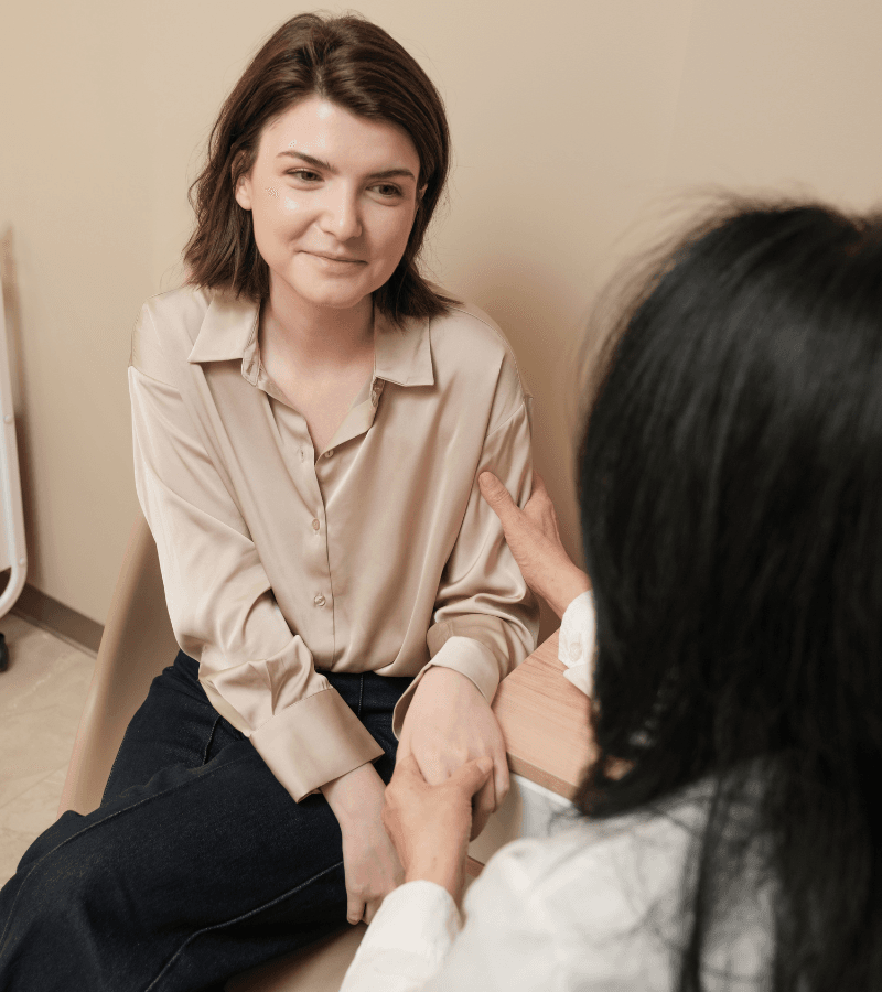 woman receiving one on one counseling